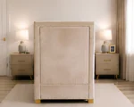 Latte Beige Upholstered Bed – 3ft | 90 × 190 cm with Mattress & Storage - Image 3