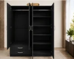 Spacious 4 Door Closet with 2 Mirrored Doors and 2 Practical Storage Drawers - Image 5