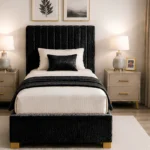 Eclipse Black Divan Bed – 3ft | 90 × 190 cm with Mattress Included