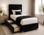 Eclipse Black Divan Bed – 3ft | 90 × 190 cm with Mattress Included - Image 3