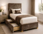 Cocoa Brown Divan Bed – 3ft | 90 × 190 cm with Mattress & Storage - Image 2