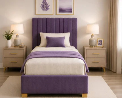Aubergine Comfort Divan – 3ft | 90 × 190 cm with Mattress Included