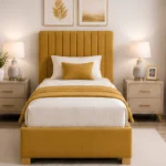 Champagne Gold 3ft Divan – 90 × 190 cm with Padded Finish & Drawer Storage
