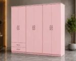6 Door Large Storage Wardrobe with 2 Bottom Drawers - Image 3
