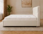 Almond White Super King Oxford Bed – Contemporary Luxury Headboard with Comfortable Mattress - Image 2