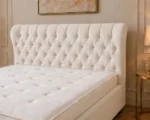 Almond White Super King Oxford Bed – Contemporary Luxury Headboard with Comfortable Mattress - Image 3