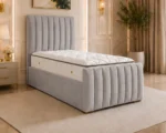 Pebble Grey Panel Single Bed – Contemporary 3ft Frame with Sophisticated Tall Headboard - Image 2