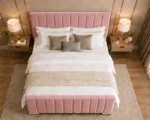 Blush Pink 6ft Super King Bed – Premium Upholstered Headboard with Mattress - Image 3