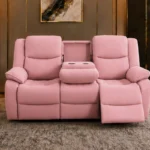 Roma Recliner 3 Seater Sofa Pink - Luxury 3 Seater Recliner Sofa with Comfortable Seating