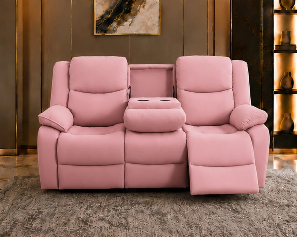 8 Relaxation with a Sophisticated Edge – Roma Recliner Roma Recliner 3 Seater Sofa Pink - Luxury 3 Seater Recliner Sofa with Comfortable Seating - Image 1