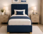 Cobalt Blue Divan – 3ft | 90 × 190 cm with Mattress Included