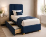 Cobalt Blue Divan – 3ft | 90 × 190 cm with Mattress Included - Image 3