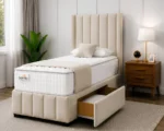 Cream Haven Divan Bed – Sophisticated 3ft Upholstered Bedroom Design - Image 2