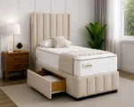 Cream Haven Divan Bed – Sophisticated 3ft Upholstered Bedroom Design - Image 4