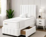 Classic White Divan Bed – 3ft Upholstered Design with Mattress Included - Image 4