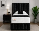 Noir Single Divan – Statement Headboard with Comfortable Mattress Included