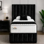 Noir Single Divan – Statement Headboard with Comfortable Mattress Included