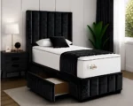 Noir Single Divan – Statement Headboard with Comfortable Mattress Included - Image 4