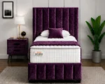 Imperial Purple Single Bed – Sophisticated Padded Design with Mattress