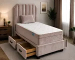 Mink Velvet Single Divan – Statement Headboard & Mattress Included - Image 2