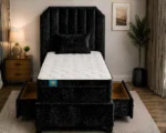 Black Royale Divan – 3ft | 90 × 190 cm Luxury Bed with Mattress