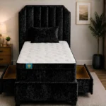 Black Royale Divan – 3ft | 90 × 190 cm Luxury Bed with Mattress