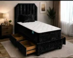 Black Royale Divan – 3ft | 90 × 190 cm Luxury Bed with Mattress - Image 2