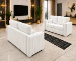 Luxury White 3 and 2 Seater Sofa Suite – Stylish Spacious Home Seating - Image 4