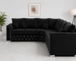 Luxury Camel Corner Sofa – Spacious Modern L-Shaped Fabric Sectional - Image 2