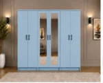 Modern 6-Door Wardrobe Stylish Design - Spacious Storage - 2 Mirrors
