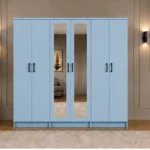 Modern 6-Door Wardrobe Stylish Design - Spacious Storage - 2 Mirrors