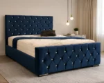Royal Blue Tufted Bed Frame – Luxury Upholstered Velvet Bedroom Furniture - Image 2