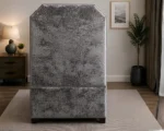 Elegant Charcoal Grey Divan Upholstered Bed – Contemporary Style–Single Bed with Mattress - Image 3