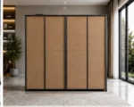 Contemporary Oak Wardrobe – 6 Door Design with Built-In Drawers - Image 4
