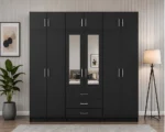 Elegant 6 Door Storage Wardrobe Twin Mirrors & 6 Spacious Drawers