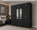 Elegant 6 Door Storage Wardrobe Twin Mirrors & 6 Spacious Drawers - Image 2