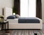 Elegant Ivory Florida King Size Bed with Mattress – 180 × 200 cm 5ft Upholstered Frame - Image 4