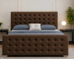 Classic Brown Florida 6ft Bed – 200×200cm Super King Luxury Tufted Headboard