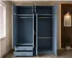 Modern 4 Door Wardrobe with 4 Drawers & 2 Long Mirrors - Image 2