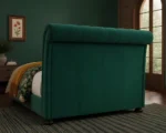 Dark Green Emperor Bed Frame 200 × 200 cm - Luxury Velvet Sleigh Bed - Image 4