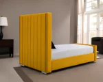 Sunshine Yellow 3ft Single Bed – Premium Upholstered Panel Headboard-Single Bed With Mattress - Image 3