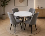 Modern Home Dining Table Set with Round Table and 4 Chairs - Image 2