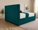 Modern Deep Teal Velvet Bed – Luxury Diamond Quilted Double Bed Frame - Image 3