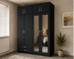 4 Door Mirrored Wardrobe with 4 Drawers – Stylish Bedroom Furniture - Image 2
