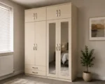Contemporary 4 Door Wardrobe with 2 Mirrors & 4 Bottom Drawers - Image 2