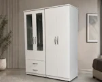 Modern 4 Door Mirrored Wardrobe with Spacious Bedroom Storage and Two Convenient Drawers - Image 2