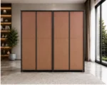 Elegant Pink 6-Door Wardrobe with Drawers – Modern Bedroom Storage - Image 4