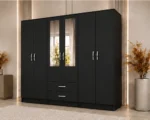 Premium Bedroom Storage Cabinet with 6 Doors and Mirrored Panels - Image 3