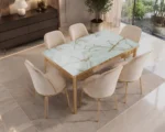 Contemporary Dining Table and 6 Chairs | Stylish 6 Seater Dining Set - Image 2