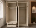 Contemporary 4 Door Wardrobe with 2 Mirrors & 4 Bottom Drawers - Image 3